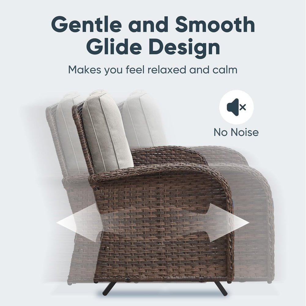 Belord 6 Pieces Wicker Patio Conversation Sets with Outdoor Swivel Rocker Cha...