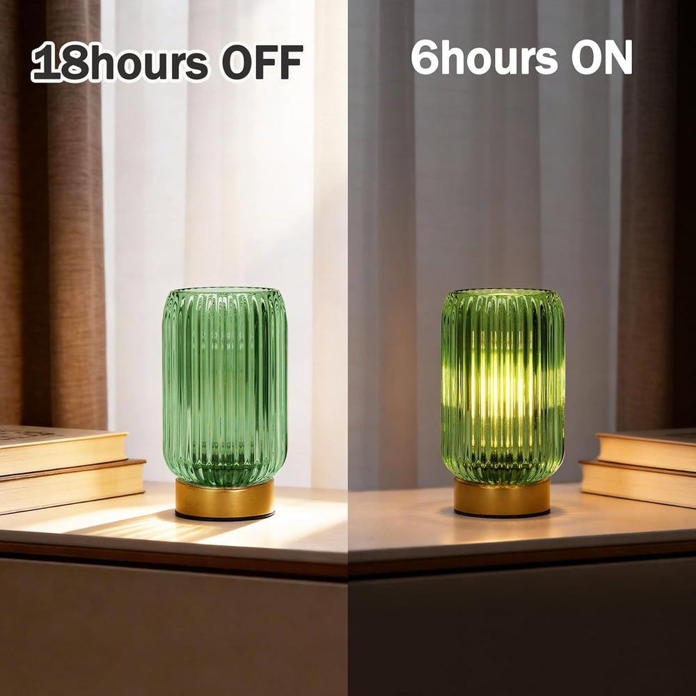 MJ PREMIER Battery Operated Lamp, Small Cordless Lamp with Timer, Green*2