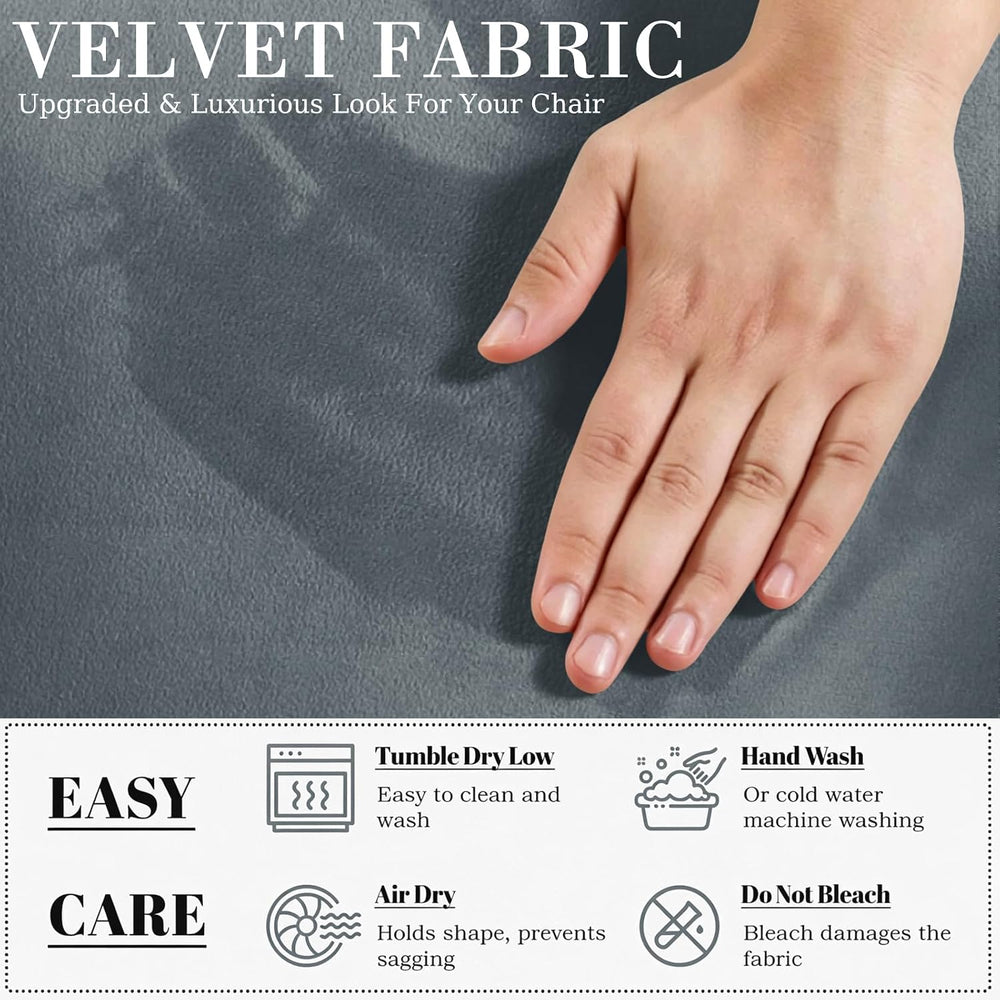 YEMYHOM Real Velvet 2 Pieces T Cushion Chair Covers with Arms Super Stretch C...