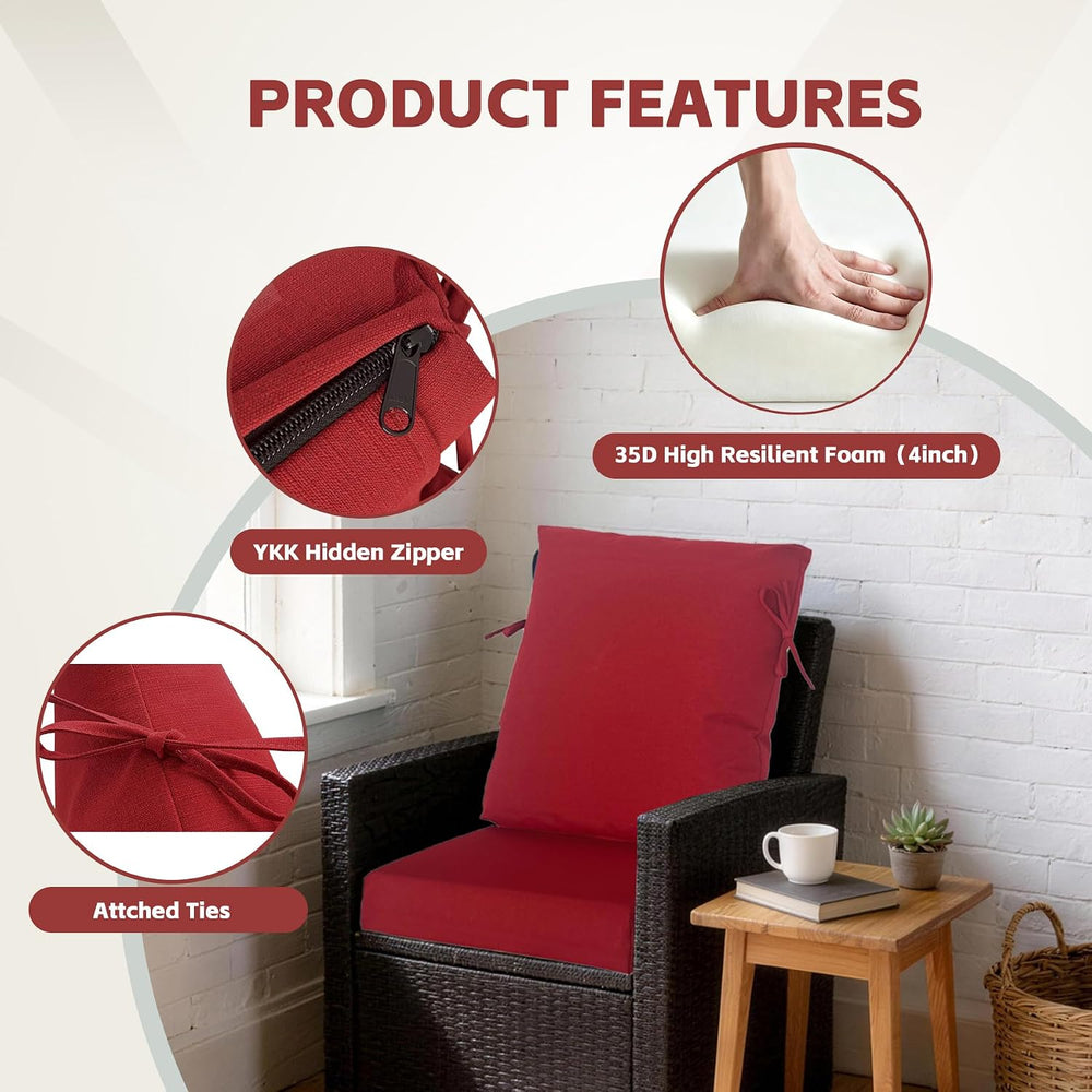 20"x42" Outdoor Dining Chair Cushion, Set of 1,Water-Proof Stain-Re...