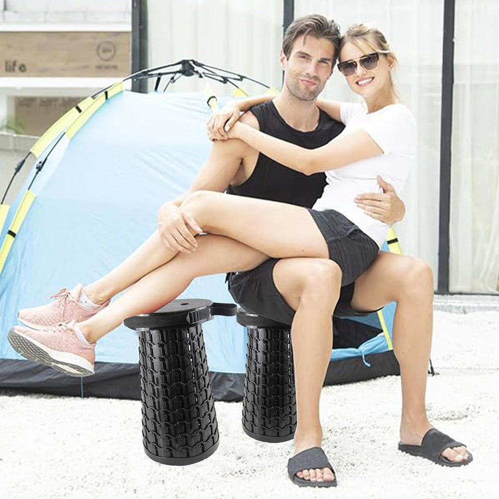 ALEVMOOM Telescoping Stool with Thick Cushion, H18.1 D10.24 Collapsible Retra...
