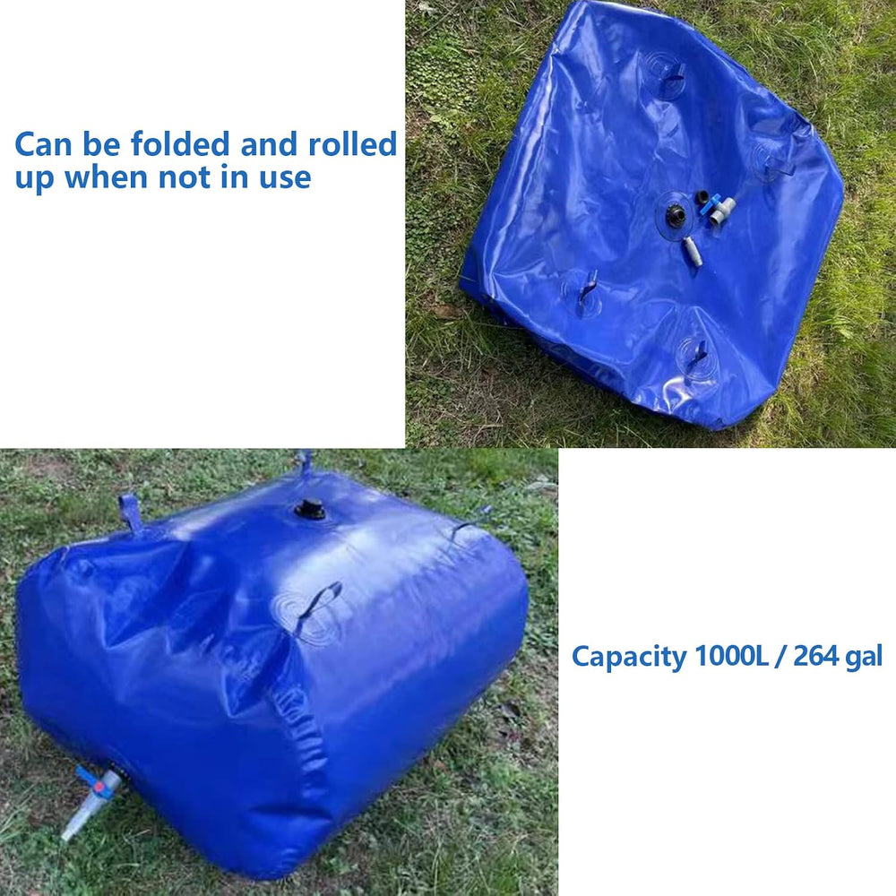 Portable 264 Gallon Water Tank Collapsible Storage Bladder for Camping RV