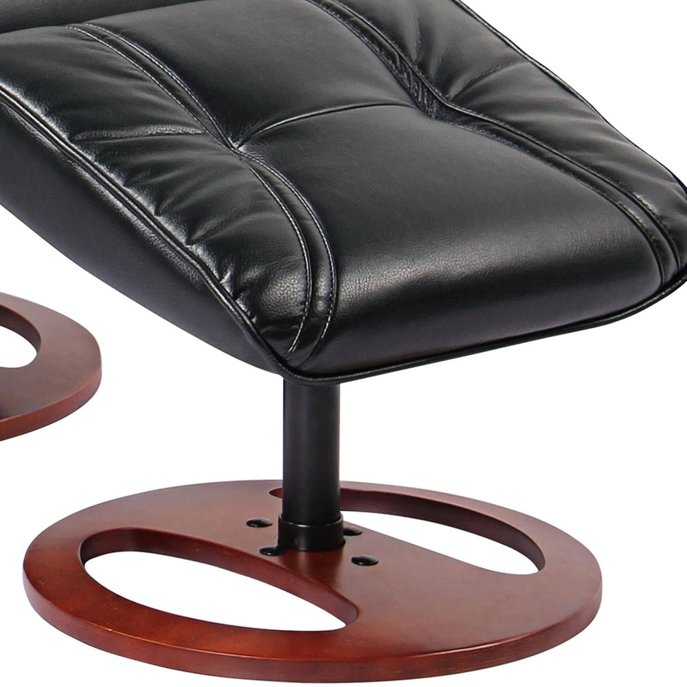BenchMaster Newport Black Swivel Recliner and Slanted Ottoman