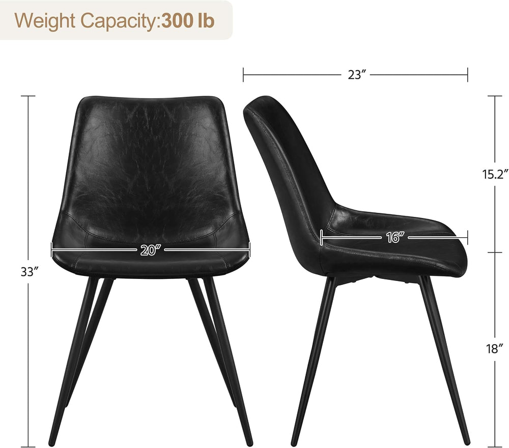 Yaheetech Dining Chairs Set of 6 Mid Century Modern Kitchen Chairs Black