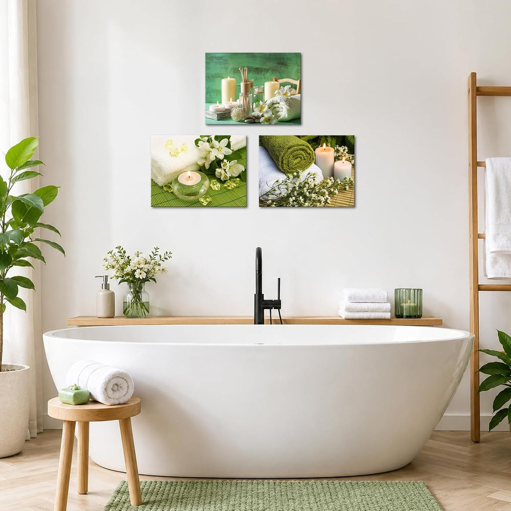 Nachic Wall Spa Zen Wall Art Green Bathroom Decor SPA Picture
