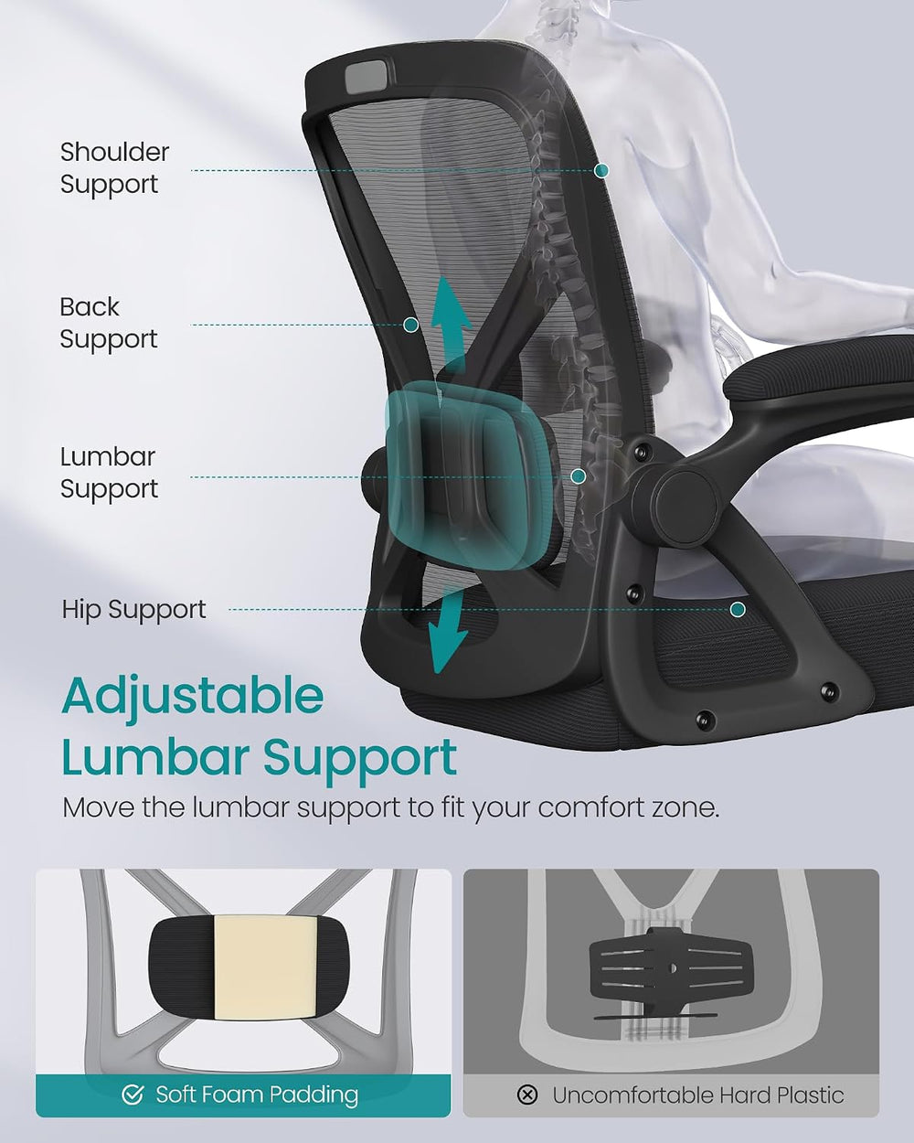 SONGMICS Drafting Chair, Ergonomic Tall Office Chair for Standing Desk