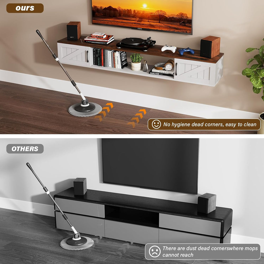 70" Floating TV Stand Wall Mounted with Storage for TVs Up to 80"