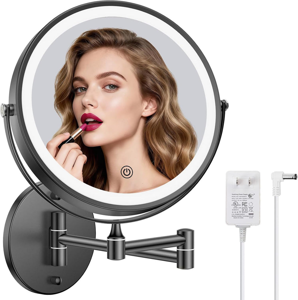 FASCINATE 8" Rechargeable Wall Mounted Makeup Mirror with Lights