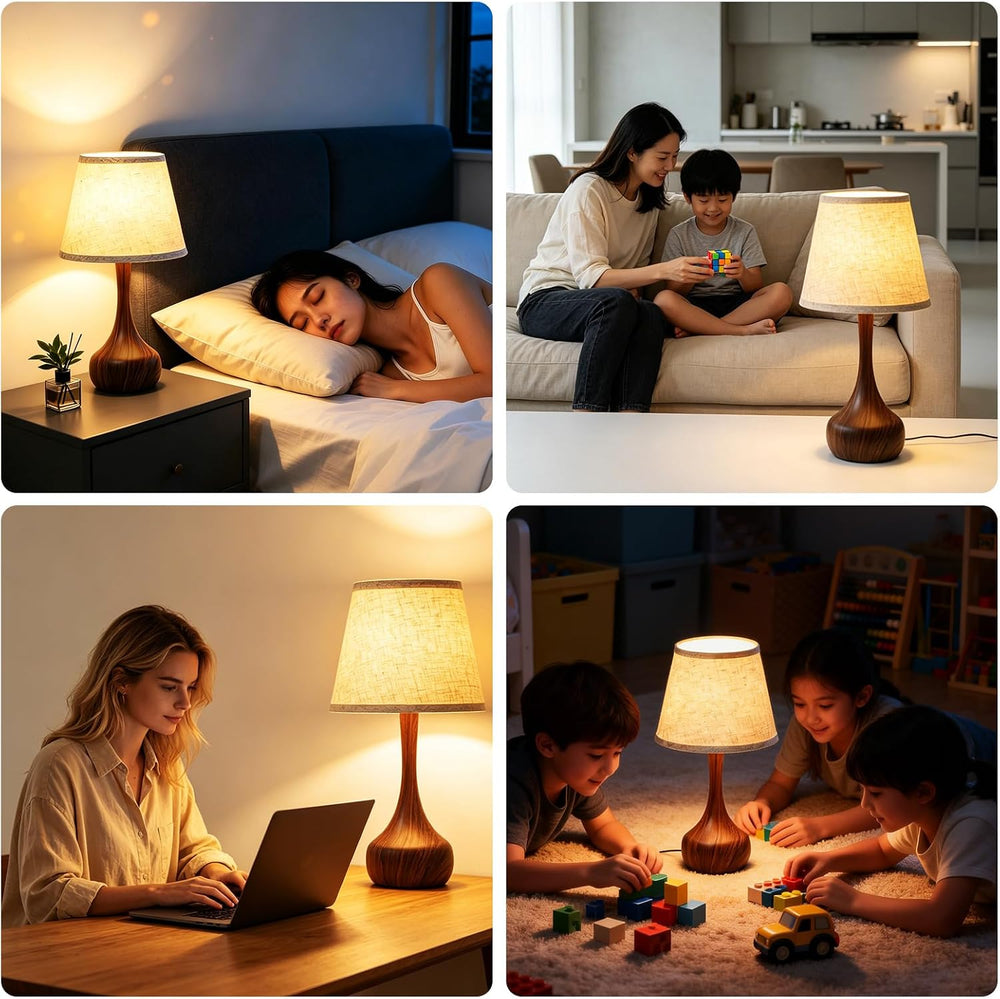 17" Touch Table Lamp for Bedroom, 3-Way Dimmable Bedside Lamp-Set 2