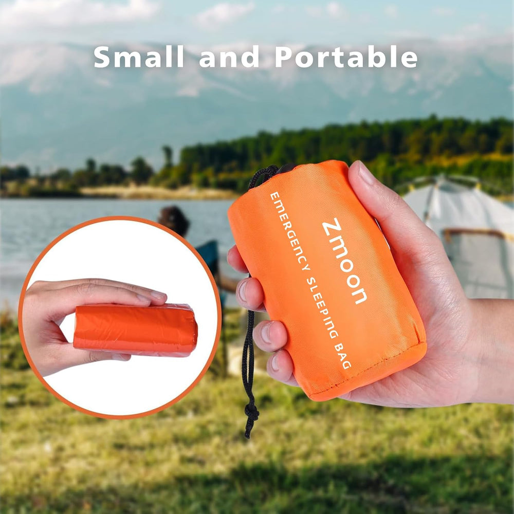 Zmoon Emergency Sleeping Bag Survival Bag, Portable Waterproof Thermal Bivy S...