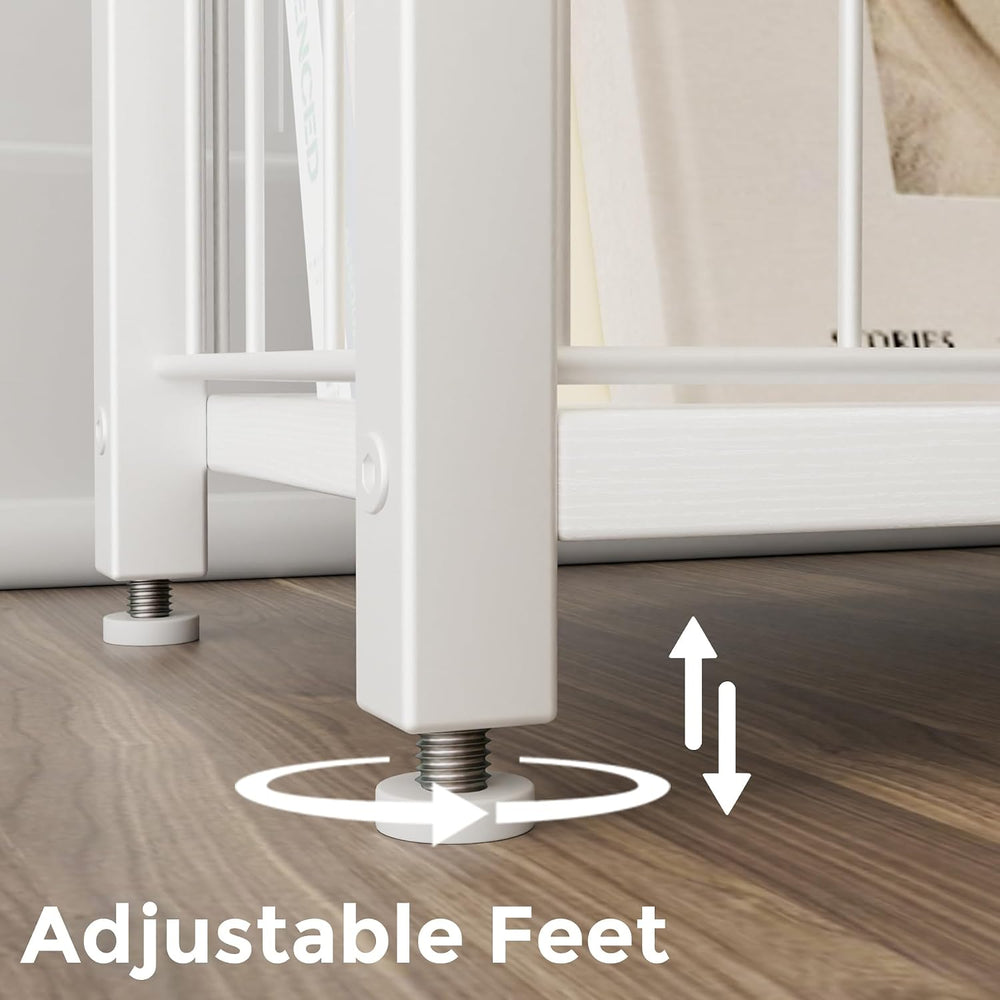 Homleke Narrow Side Tables Set of 2 with Magazine Holder, Skinny End Tables