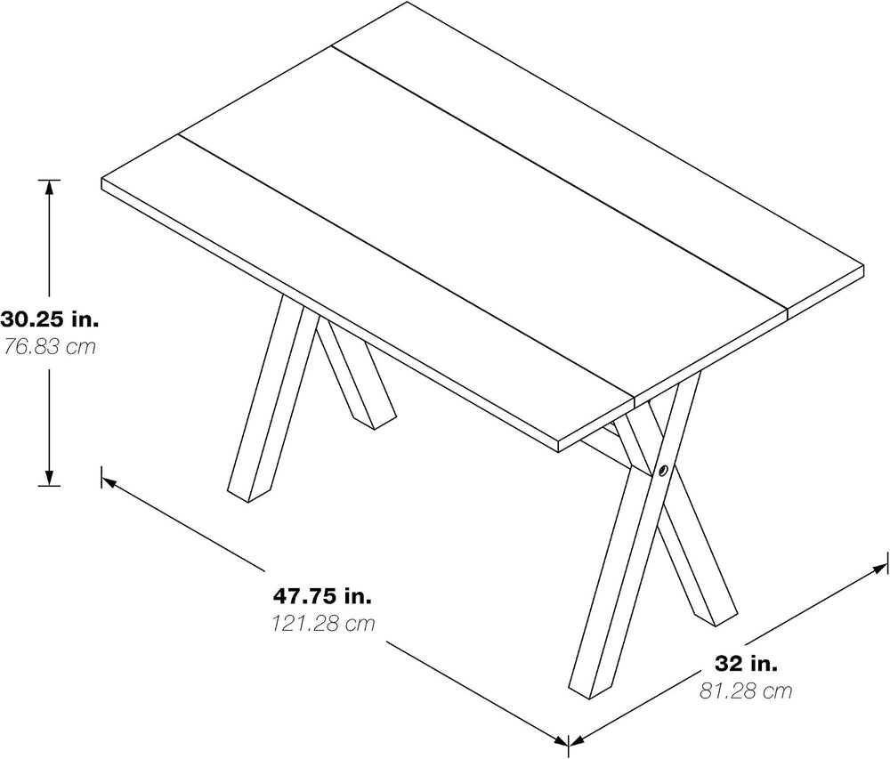 OSP Home Furnishings McKayla Flip-Top Expanding Desk to Dining Table, Distres...