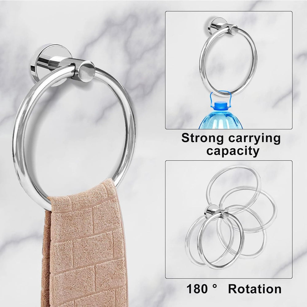 Cilee 10 Piece Chrome Bathroom Accessories Set, 24 inch Towel Bar Set