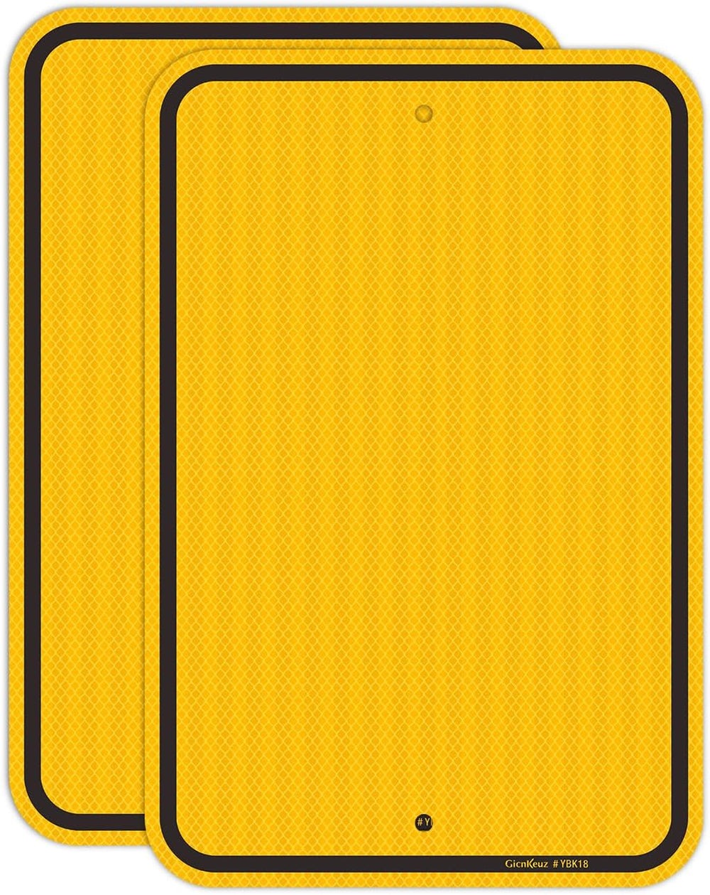 GicnKeuz Blank Metal Sign, 18 x 12 Inches Yellow Blank Engineer Grade Reflect...