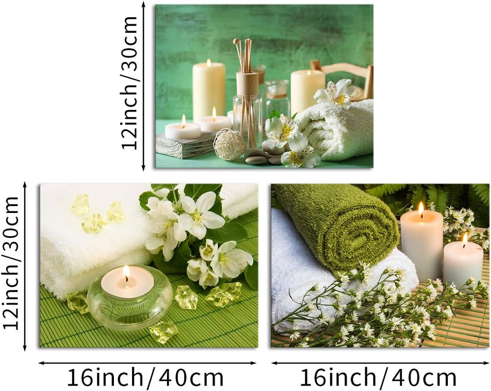 Nachic Wall Spa Zen Wall Art Green Bathroom Decor SPA Picture