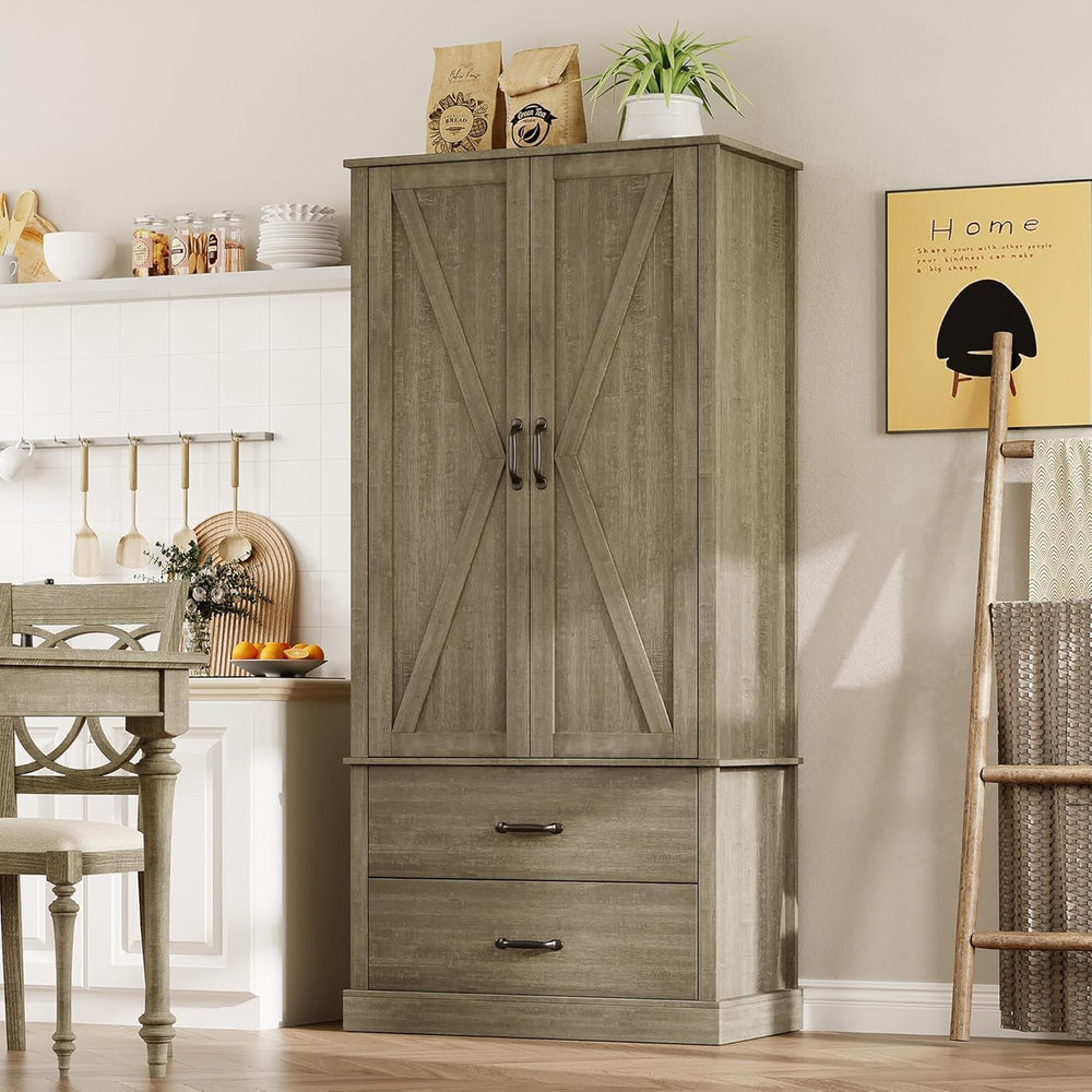 GarveeHome 64.4'' Tall Kitchen Pantry Cabinet with Adjustable Shelves...