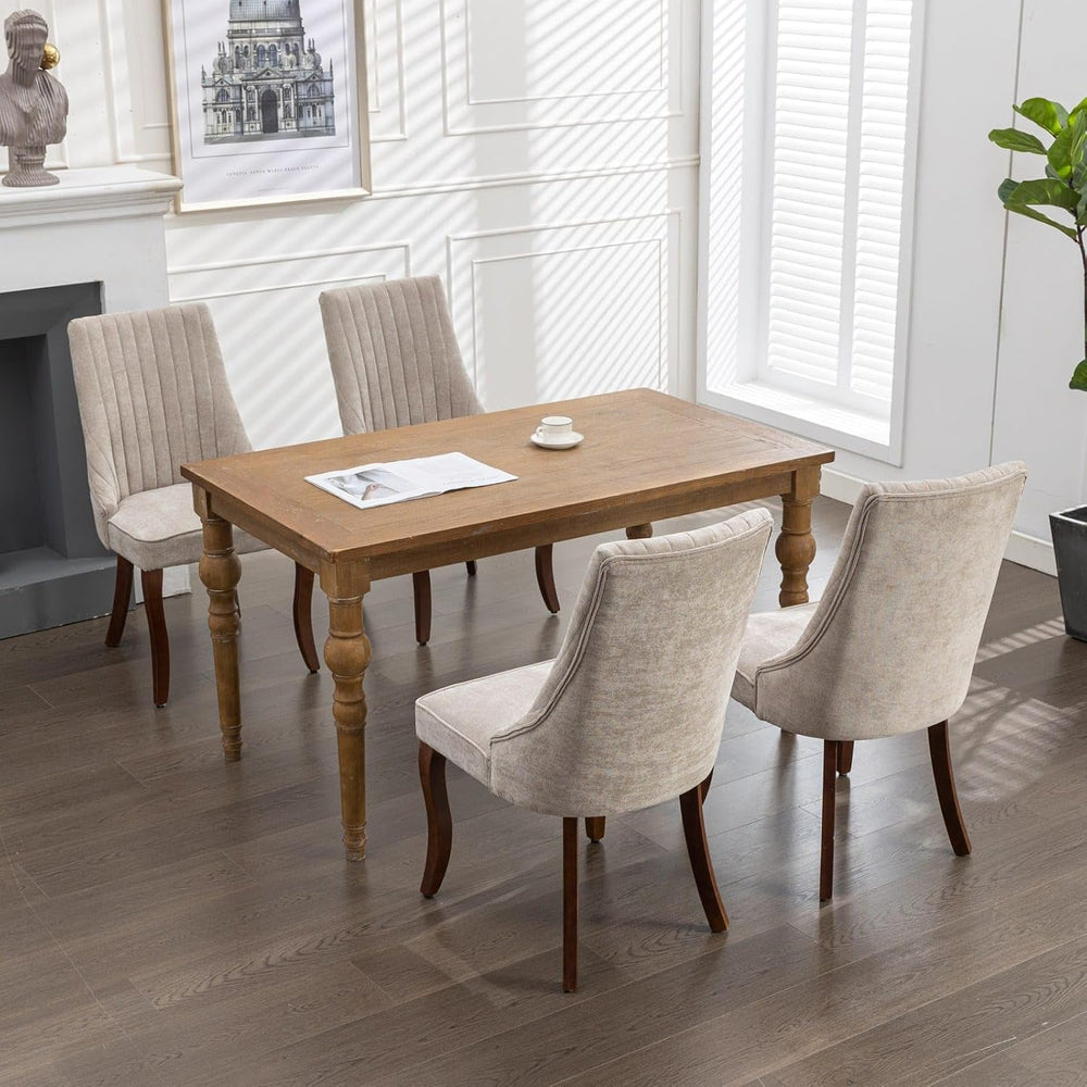 Dining Chairs Set of 4,Comfy Fabric Upholstered Accent Chairs for Kitchen Liv...