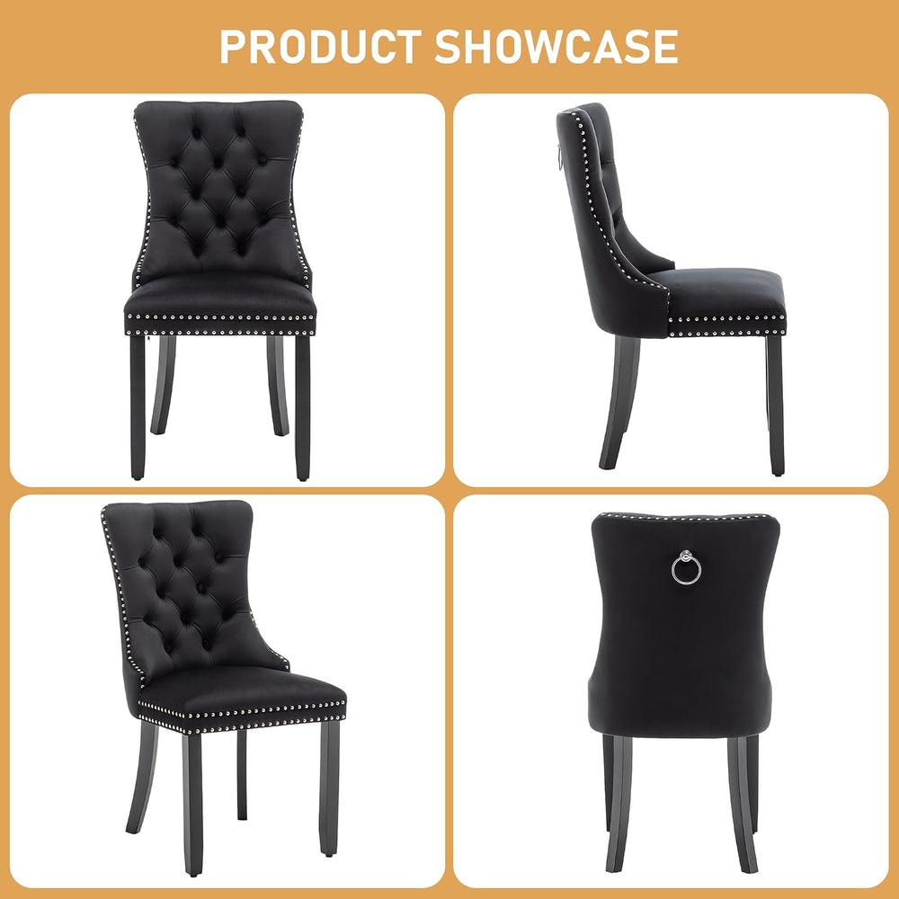 Velvet Dining Chairs, Black Dining Chairs Set of 2