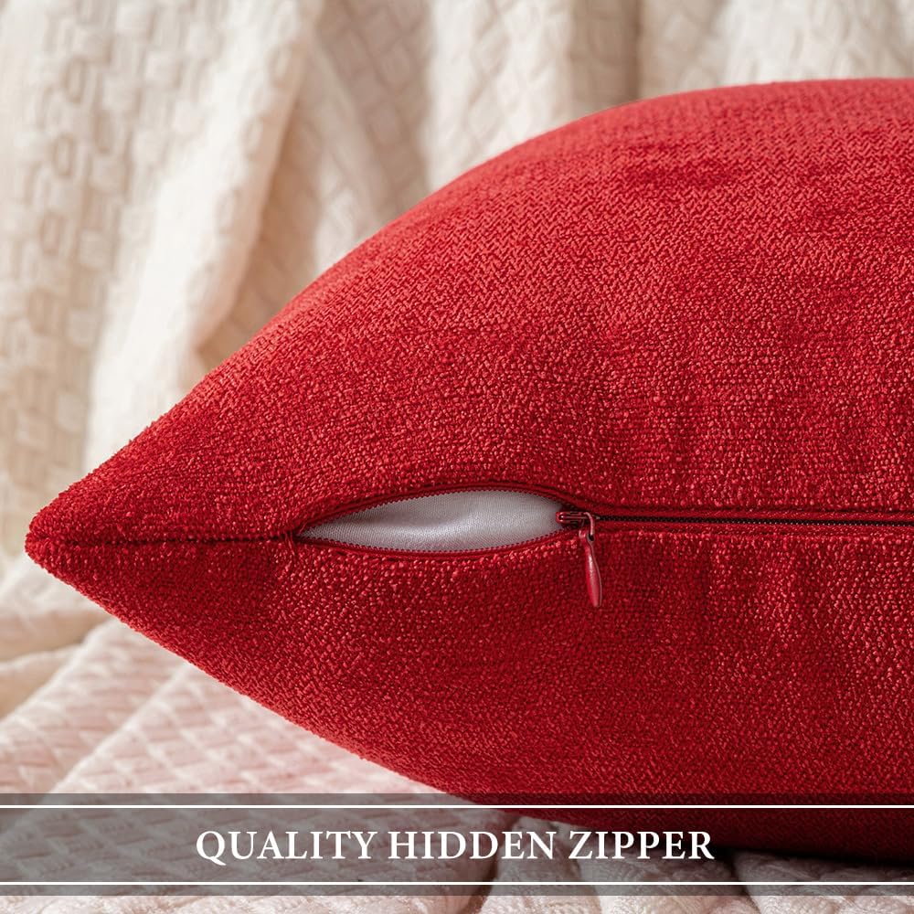 MIULEE Pack of 2 Red Decorative Christmas Pillow Covers 22x22 Inch