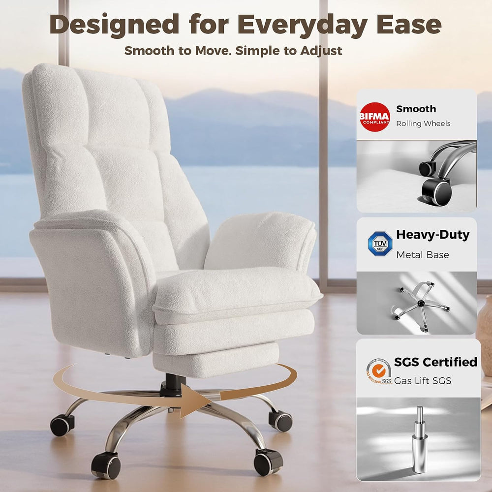 Big and Tall Heated Massage Office Chair with Footrest, 6-Point Vibration