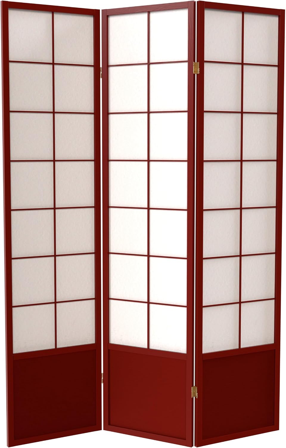Red Lantern 6 ft. Tall Zen Shoji Screen - Rosewood - 3 Panels