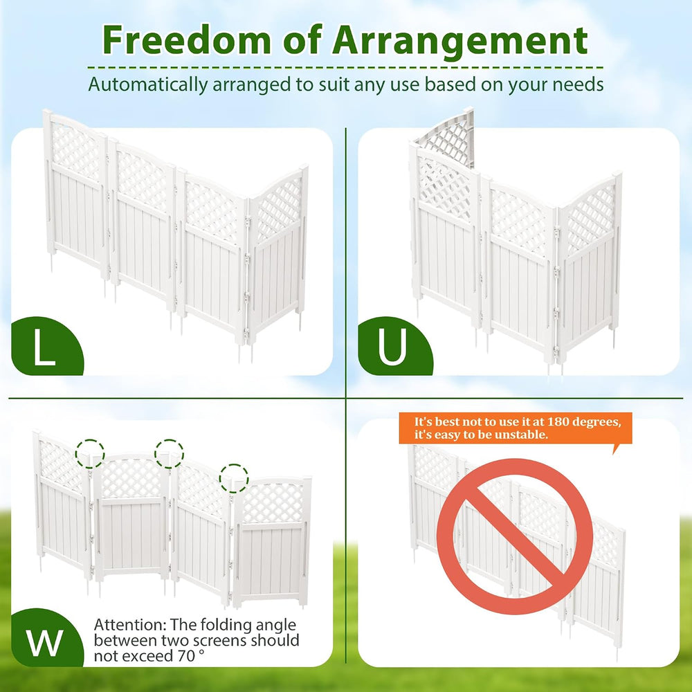 Devoko Resin Outdoor Privacy Fence, 4 Privacy Screen Panels