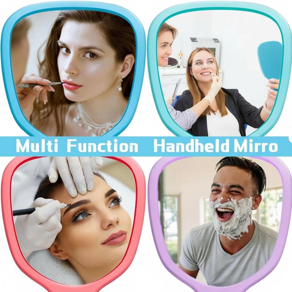 Vinsot 50 Pcs Handheld Mirror Bulk Small Hand Mirrors with Handle, 6 Colors