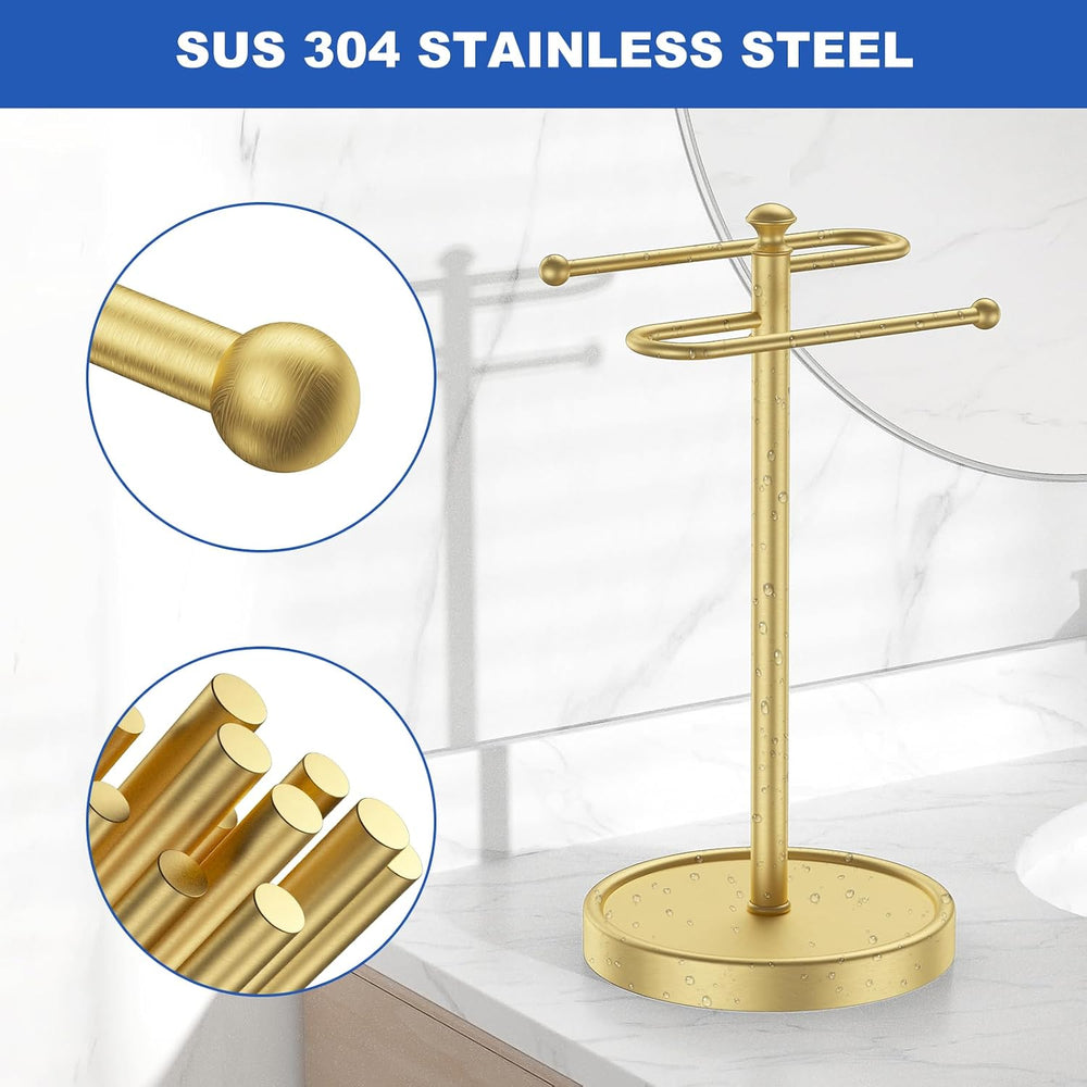 Hand Towel Holder, 304 Stainless Steel Heavy Duty S Shape Hand Towel Stand Fr...