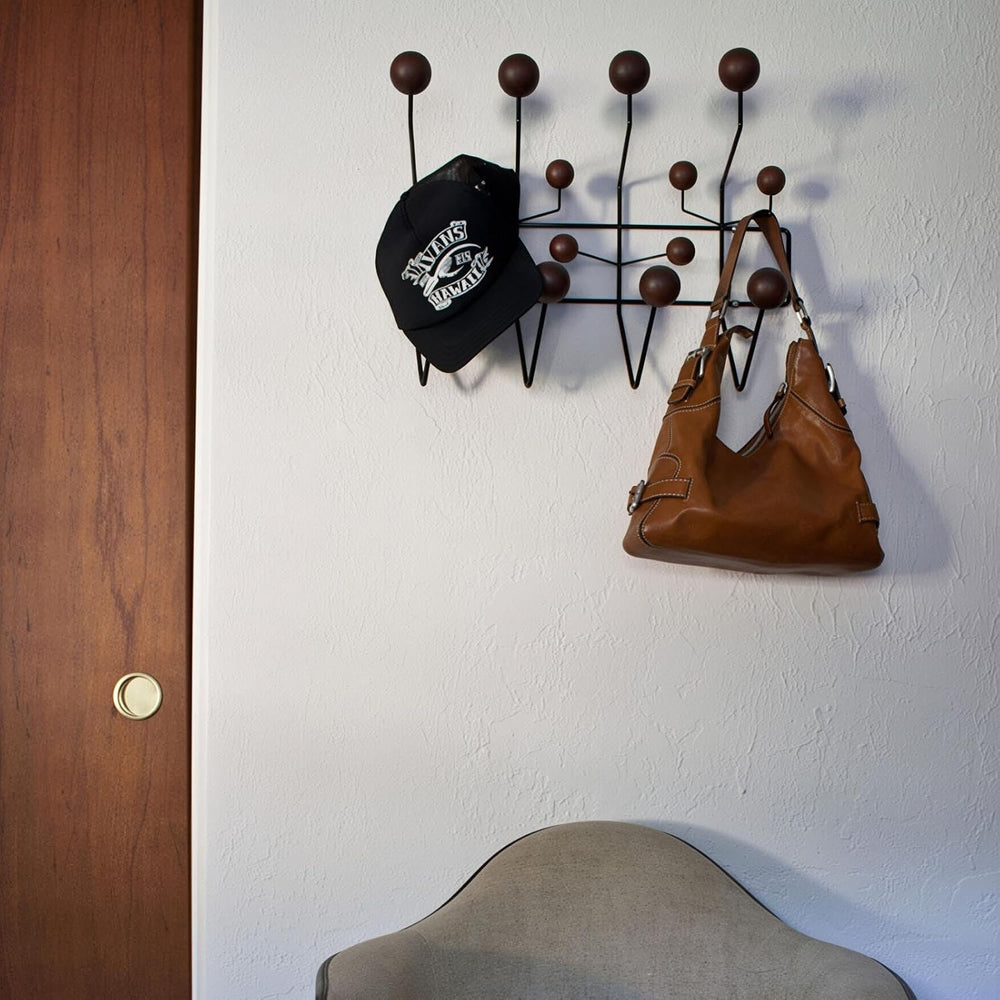 SHISEDECO Classic Mid Century Modern Home Hang it All Coat Rack Dark Walnut