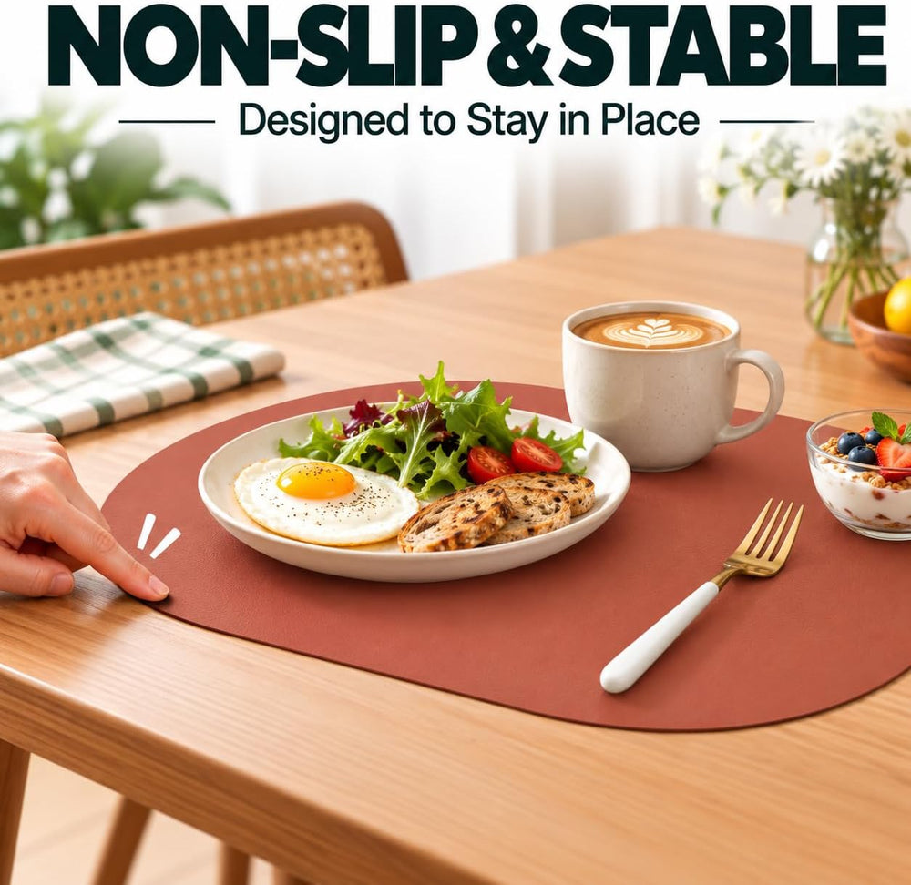 Silicone Placemats Set of 4 - Heat Resistant Washable and Wipeable Non Slip P...