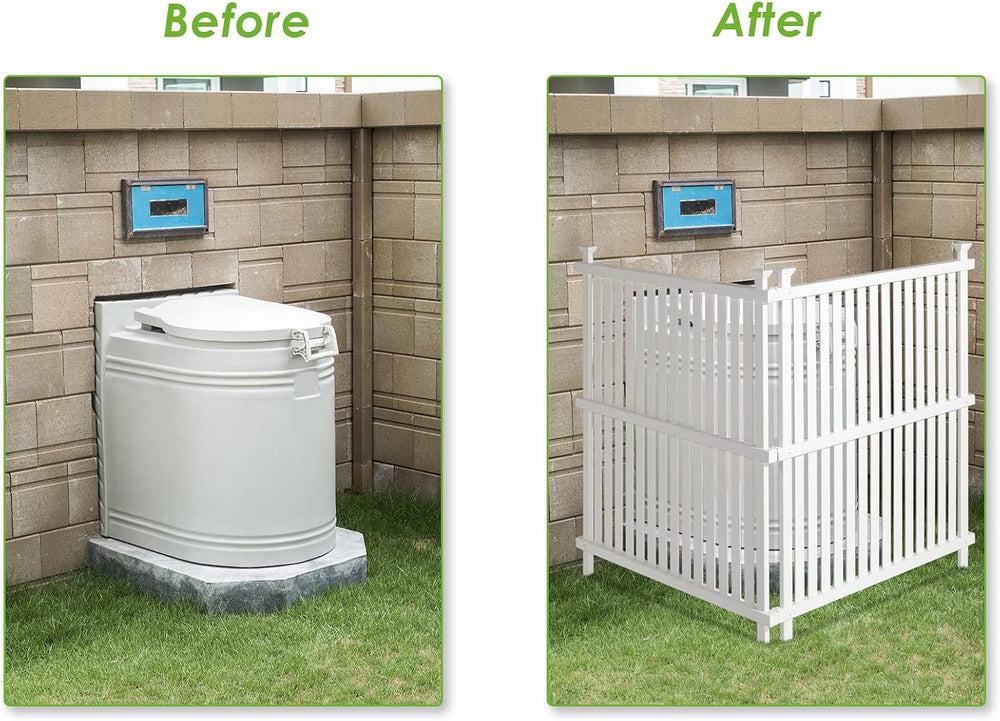 Vinyl Fence Panels 2 Pack Outdoor Picket Privacy Screen Fence, 2PCS White PVC...