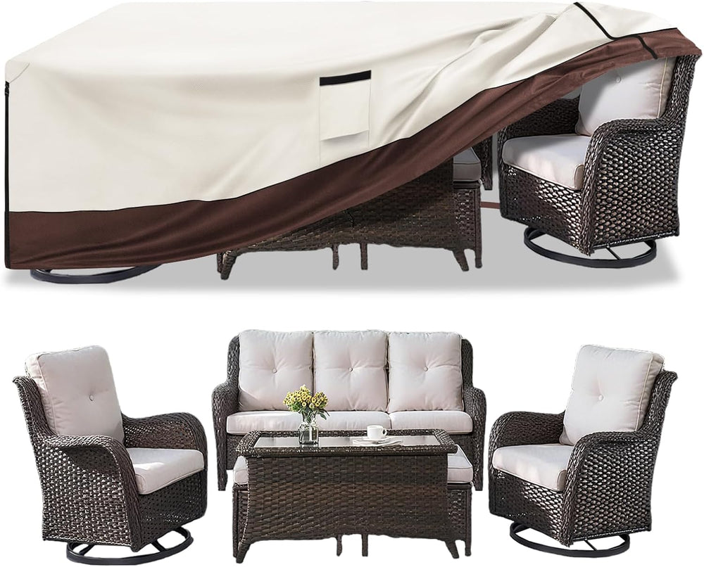 Patio Furniture Cover for 5 Pieces Set-Waterproof 600D Oxford Fabric Cover fo...