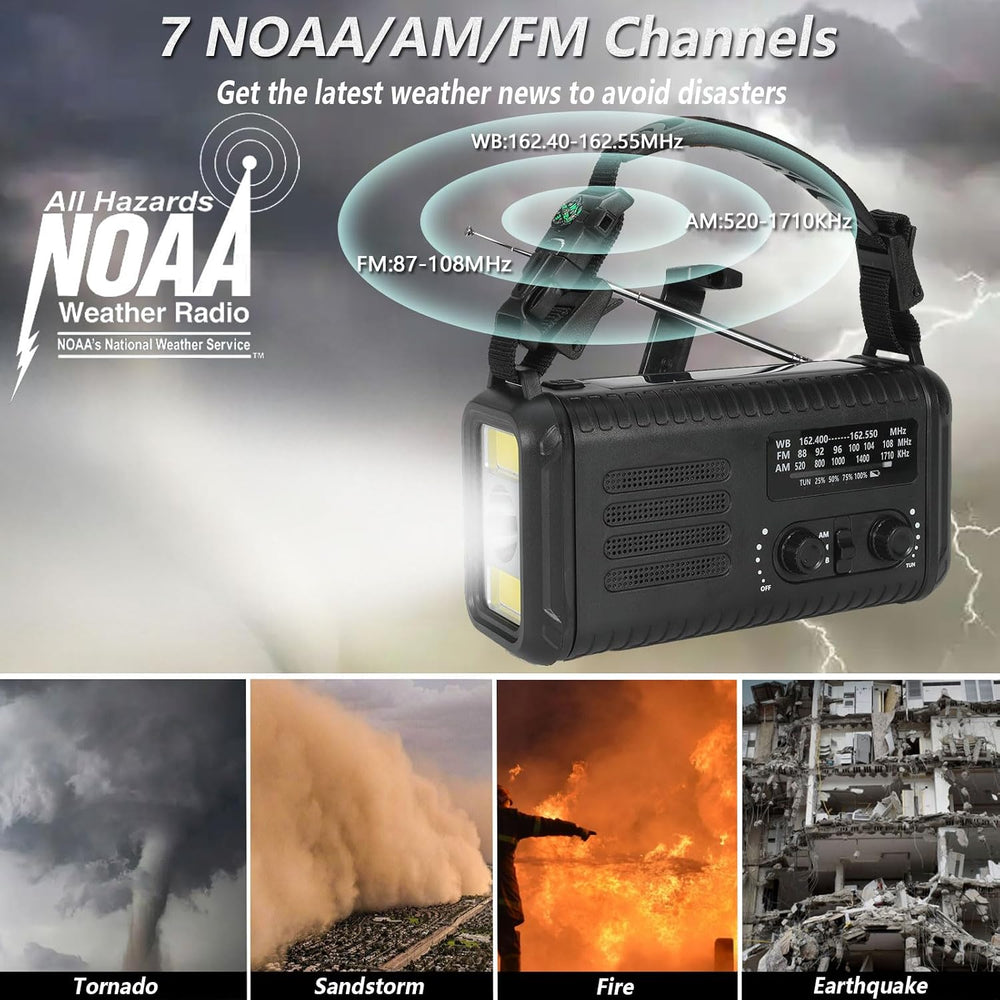 Emergency Weather Radio (Condor 1) NOAA/AM/FM with 74000mWh Portable Radio, U...