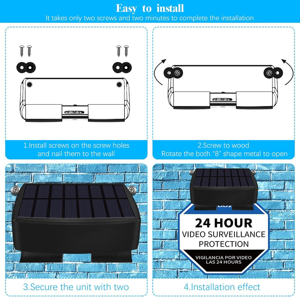 OOSSXX Solar Powerd Deck LED Solar Light Clip-On Yard Security, 2Pack