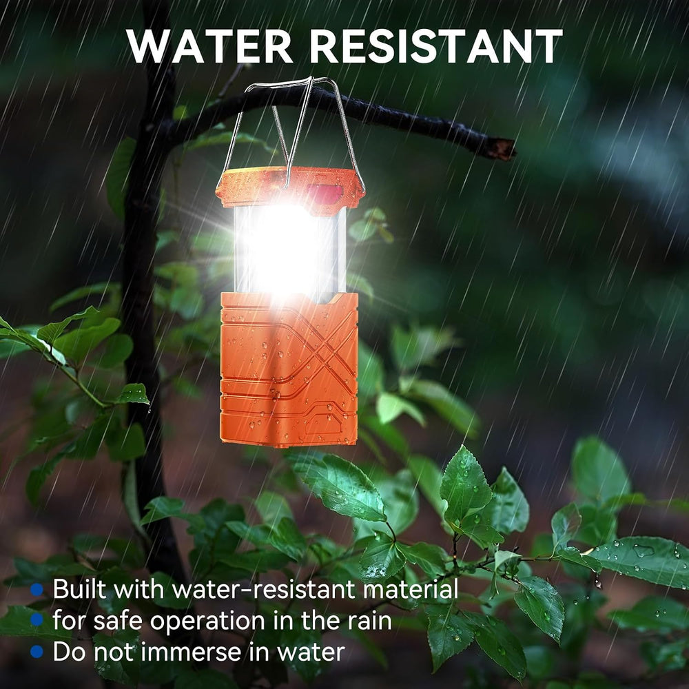 LETMY 4 Pack Camping Lantern, Rechargeable LED Lanterns, Solar Lantern Batter...