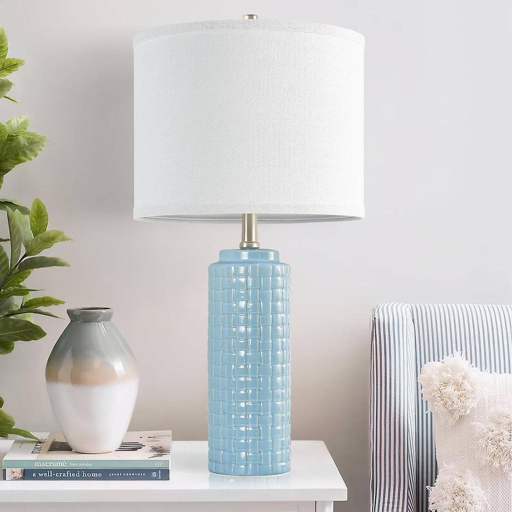 Luvkczc 24.8" Ceramic Bedside Lamps Set of 2, Adjustable Color Temperature