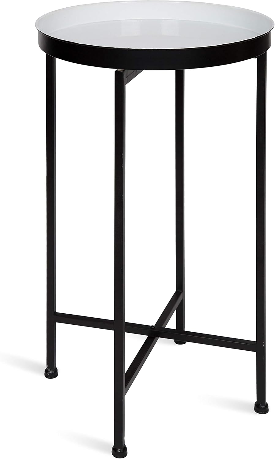 Kate and Laurel Celia Round Foldable Tray Accent Table, 14" x 14" x...