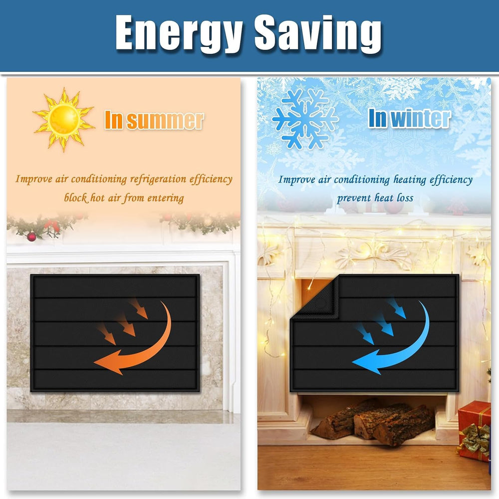 Magnetic Fireplace Cover 39"x32" Fireplace Draft Stopper Blocker In...