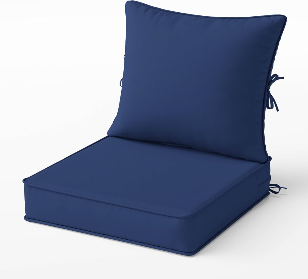 Outdoor Deep Seat Patio Cushions Set, 22×22×4 Inch Water Resistant & Fade...
