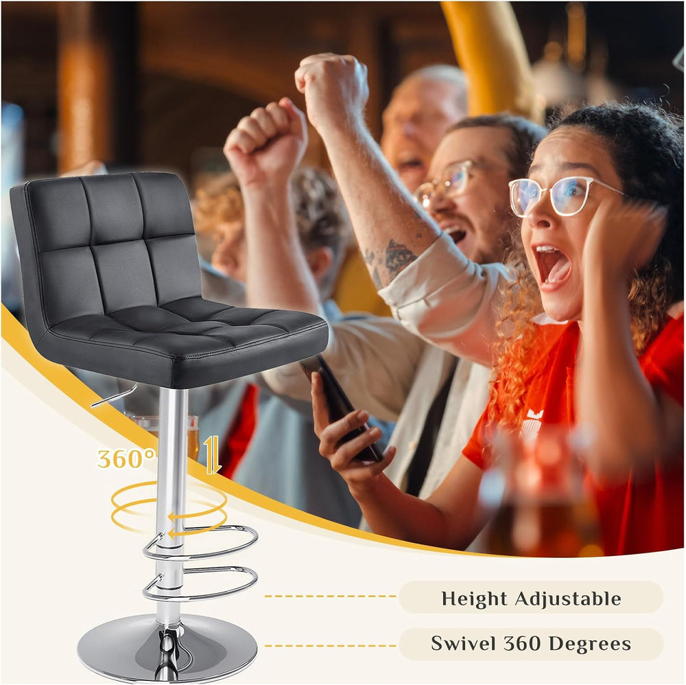 DUMOS Set of 4 Counter Height Bar Stools, 24 Inch Saddle Bar Chairs
