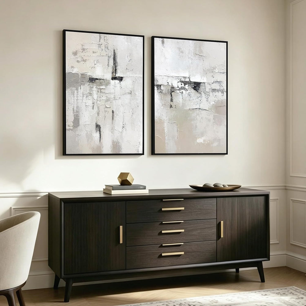 SAFERRYHOME Abstract Textured Wall Art, Neutral Modern Artwork, 24"x36&q...