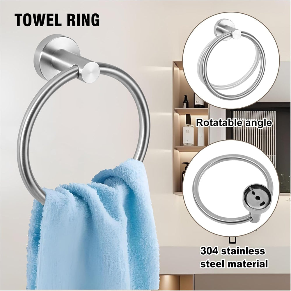 5 Piece Modern Style Wall Mounted Bathroom Hardware Set