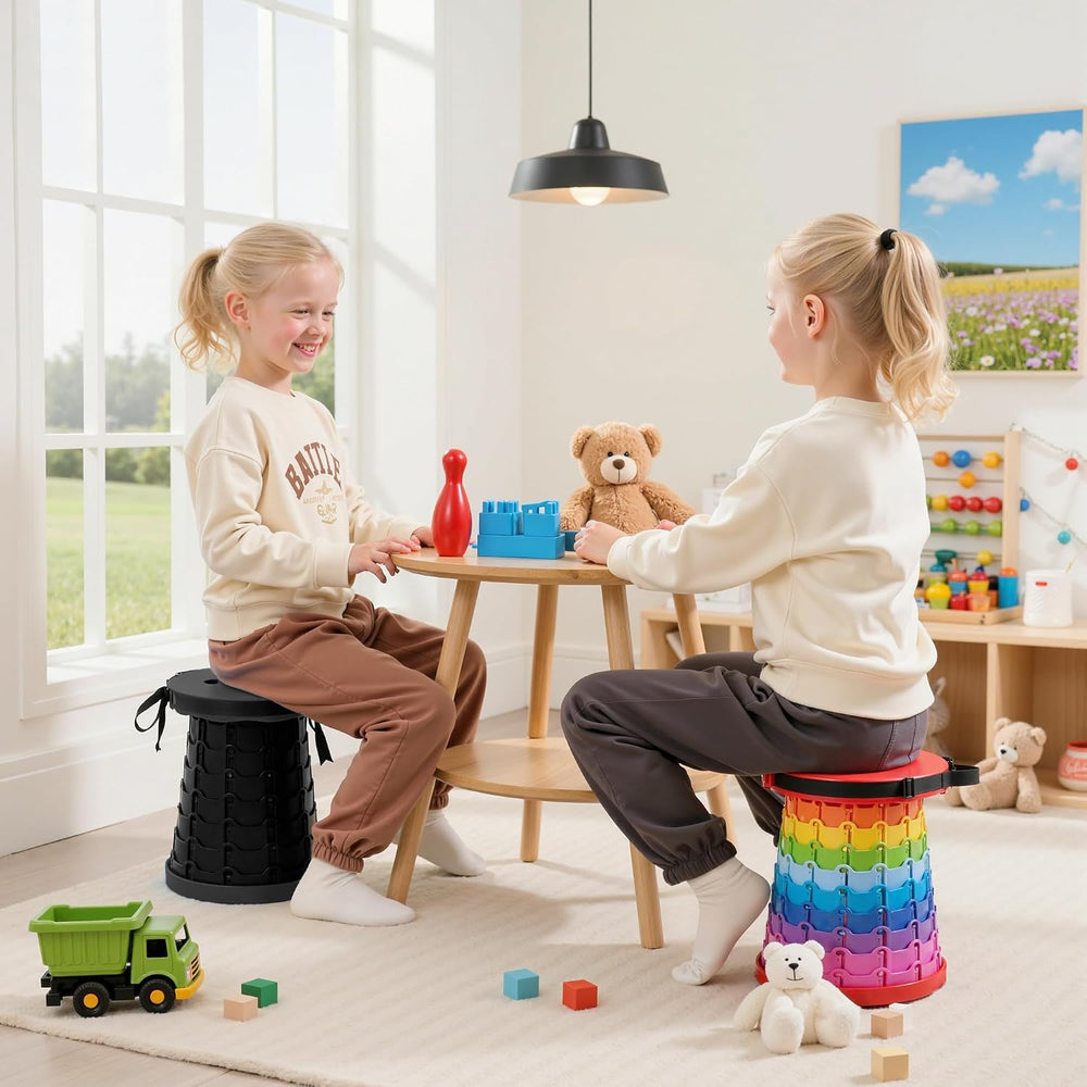 VECELO Telescoping Folding Stool, Upgraded Portable Collapsible Retractable S...