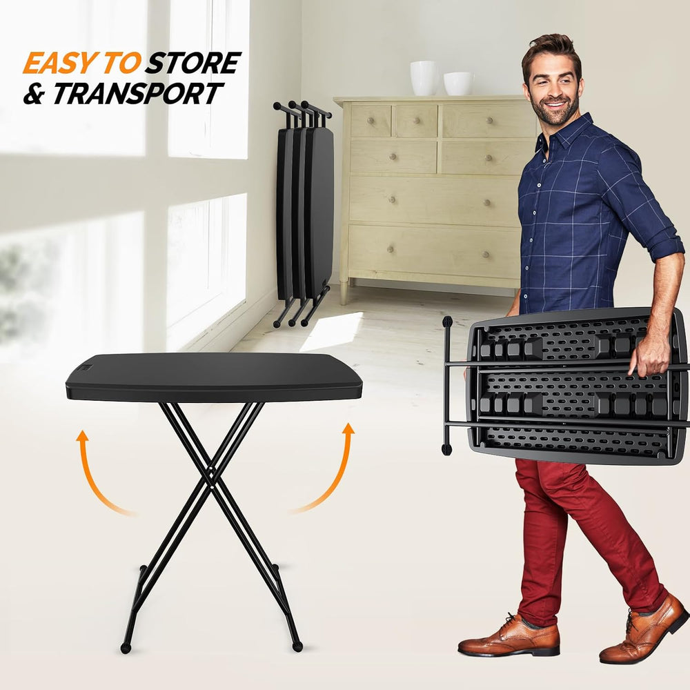 VINGLI 30" Small Folding Table Portable, Laptop TV Tray, Camping Table