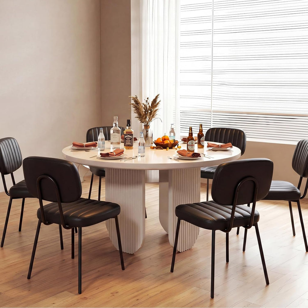 OLIXIS Dining Chairs Set of 6, Upholstered Kitchen Chairs, Black