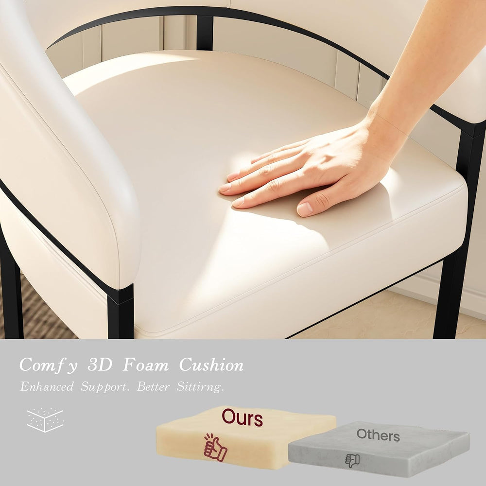 Modern Counter Height Bar Stools,Bar Stools Set of 3,PU Leather Upholstered B...