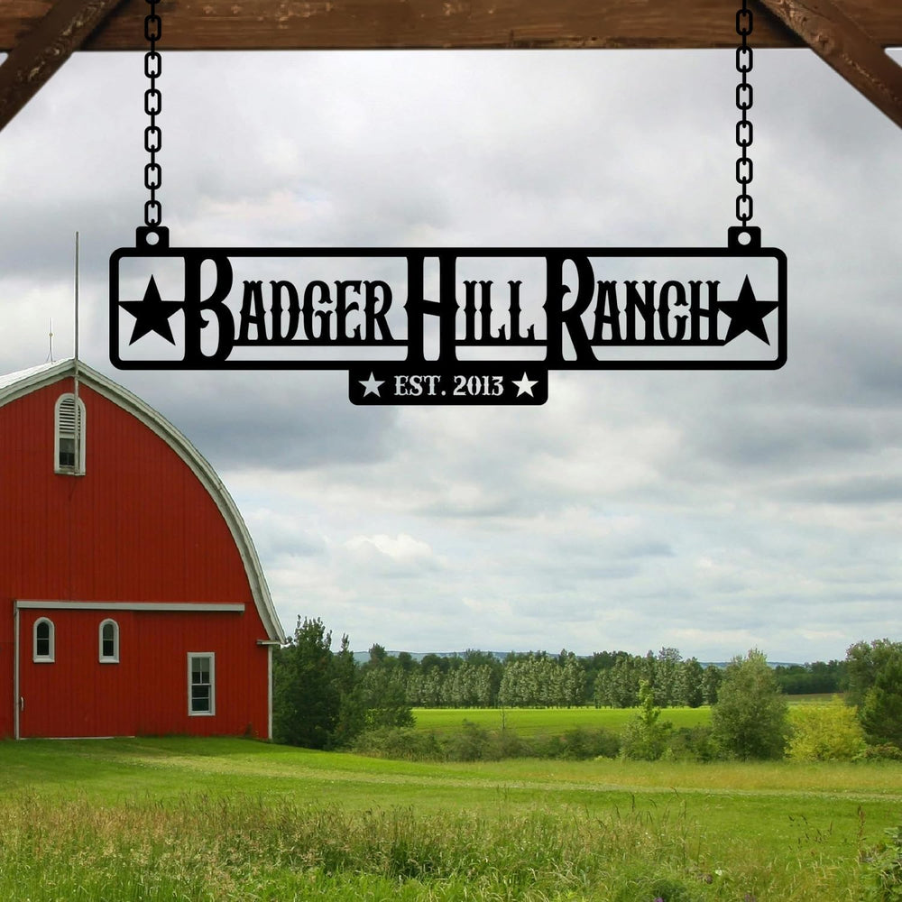 Personalized Metal Farm Sign, Customized Family Name Ranch Sign, Large Last N...