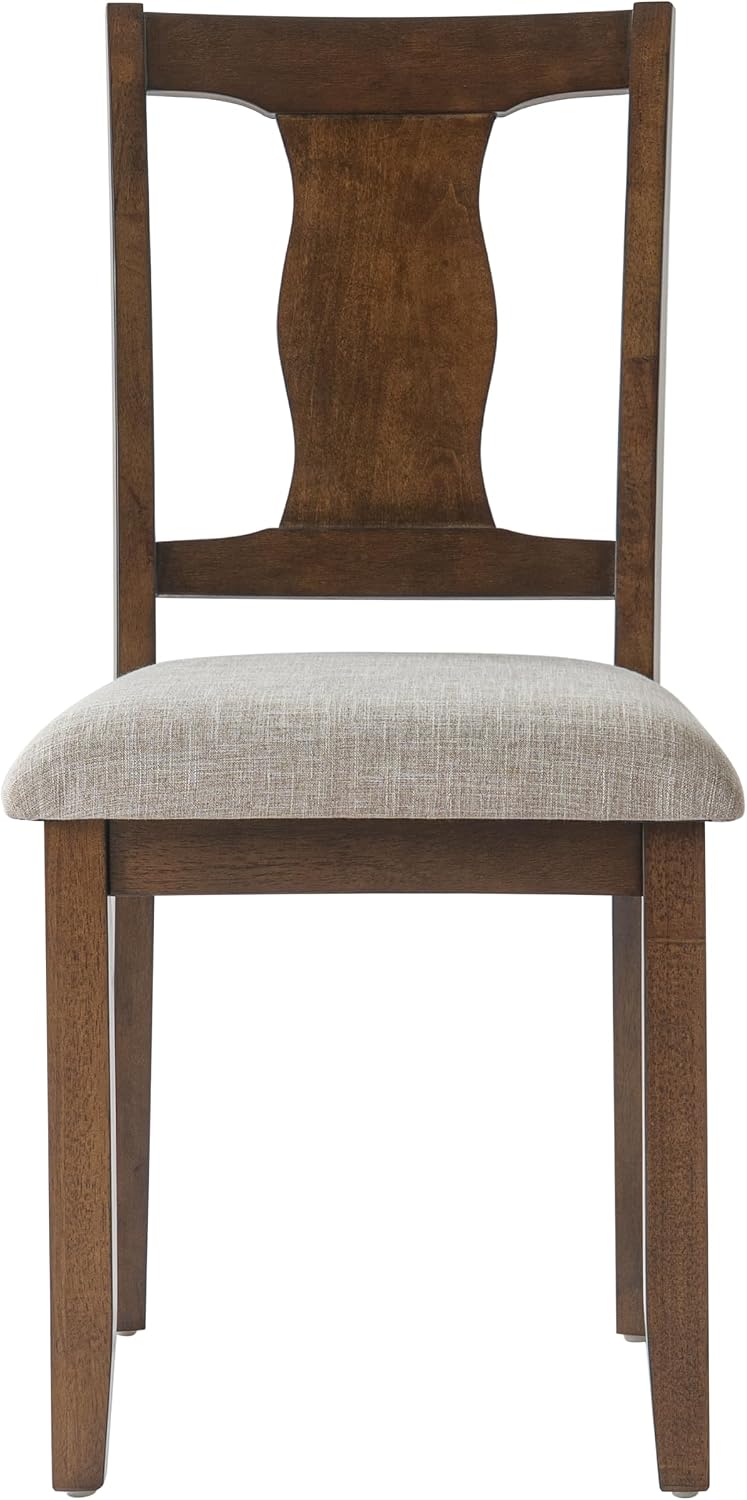 P PURLOVE 3 Piece Kitchen Dining Set, Wood Dining Table Set, Brown+Beige