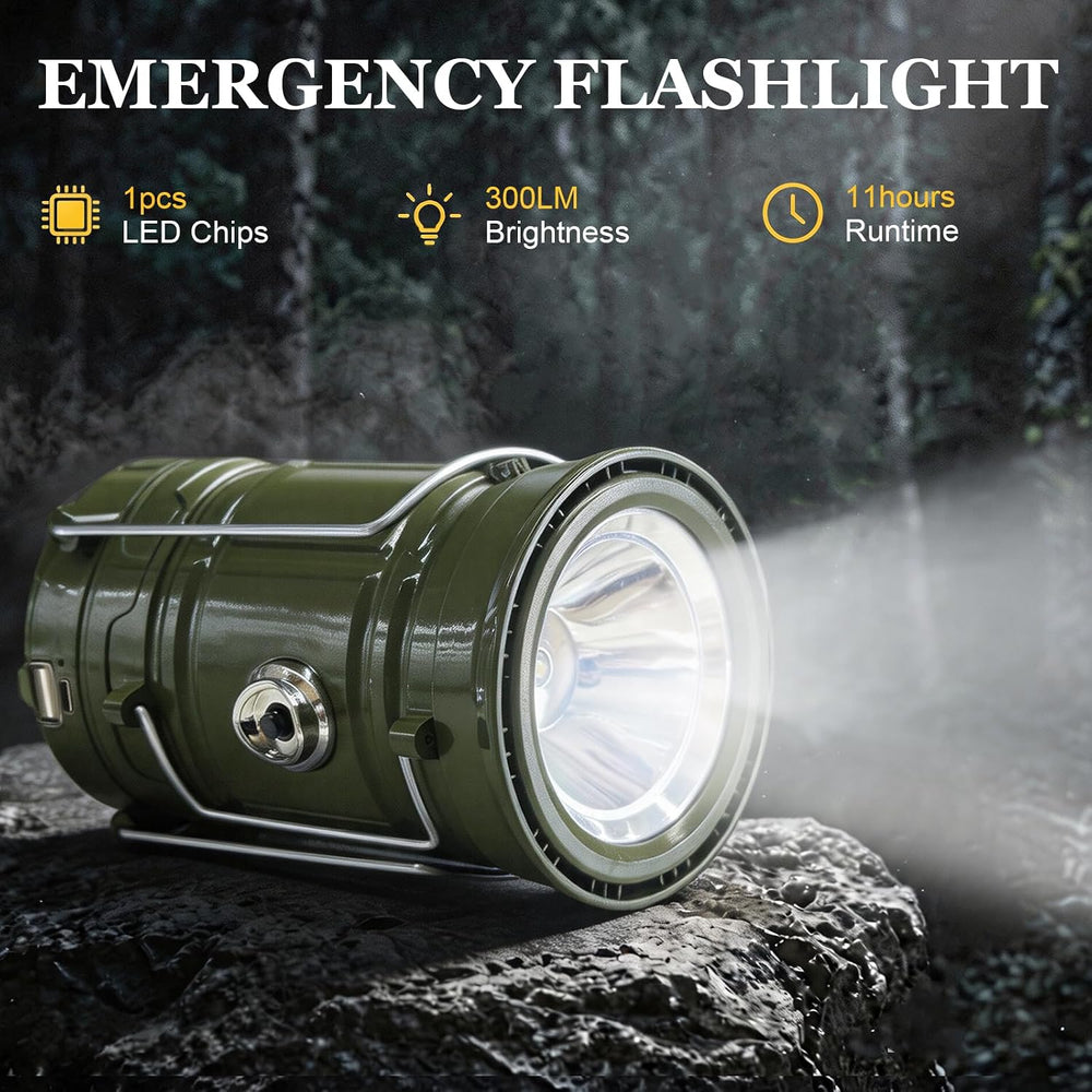 DIBMS 4-Pack Solar Camping Lantern, Collapsible Flashlight Emergency Lights
