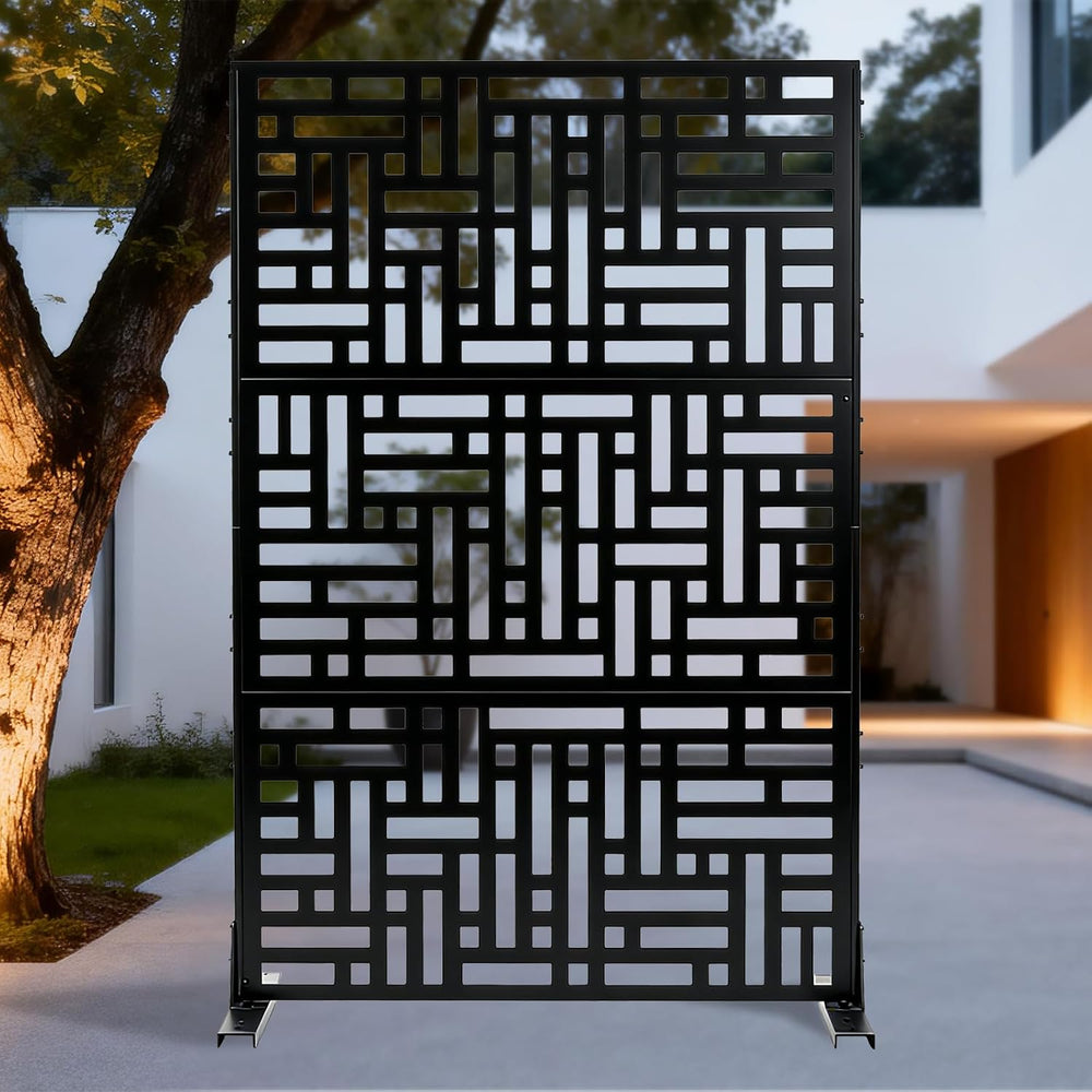 Garvee Metal Privacy Screen Outdoor, 72"h×47"w Balcony Patio Privac...